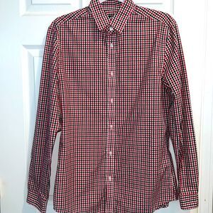 H & M Red white and blue collared, long sleeve button down shirt Size Medium